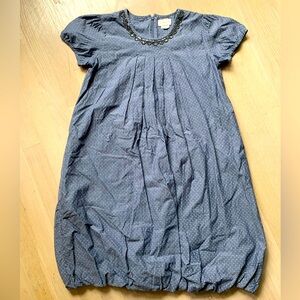 French Designed Girls Dress with Gold Bead Embroidery